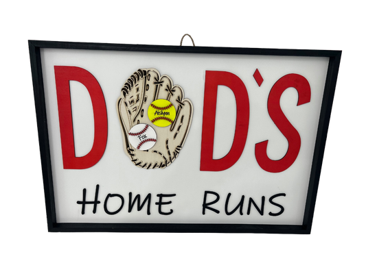 Dad's Home Runs Sign